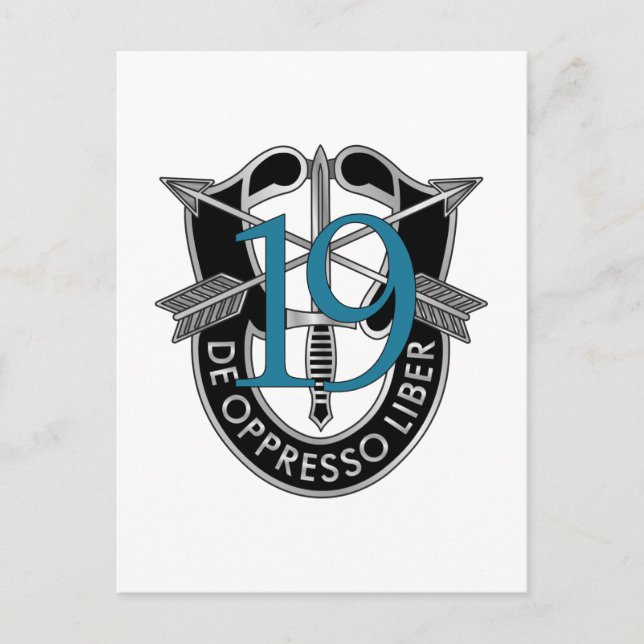 19th Special Forces Group Crest Postcard (Front)