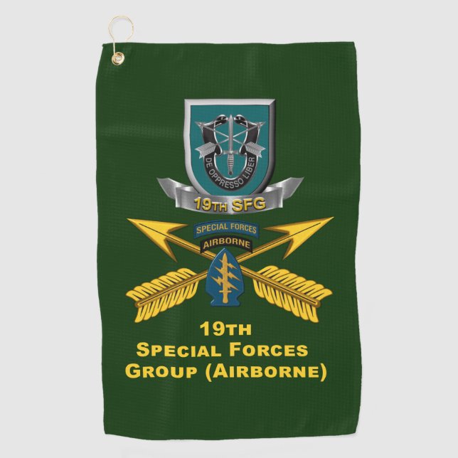 19th Special Forces Group  Golf Towel (Front)