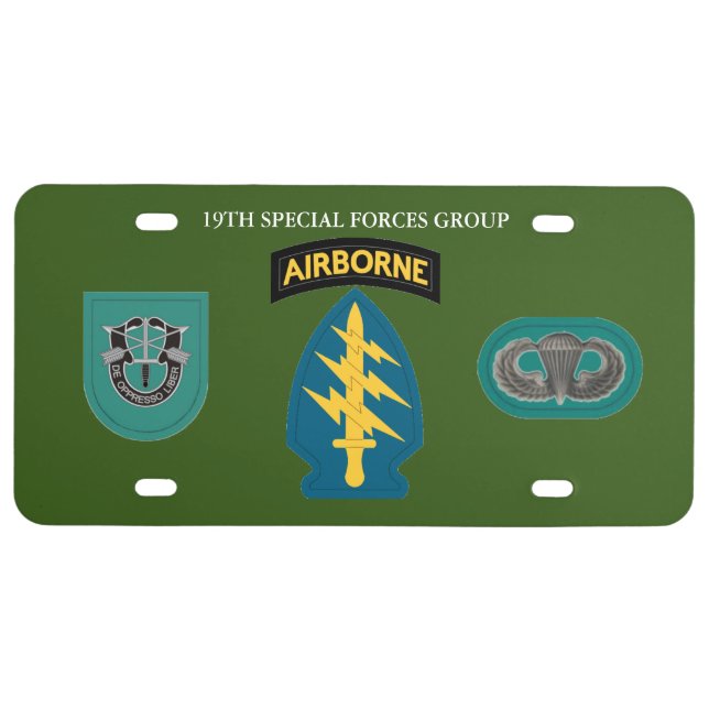 19TH SPECIAL FORCES GROUP LICENSE PLATE (Front)