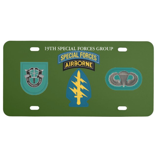 19TH SPECIAL FORCES GROUP LICENSE PLATE (Front)