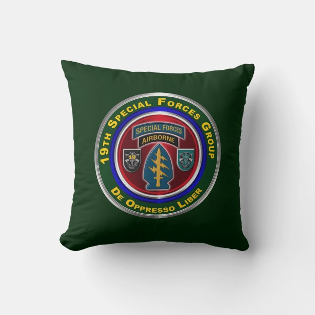 19th Special Forces Group  Throw Pillow (Front)