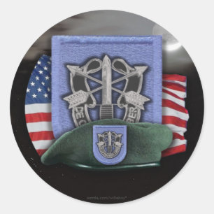 19th Special forces veterans vets flash nam Sticke Classic Round Sticker