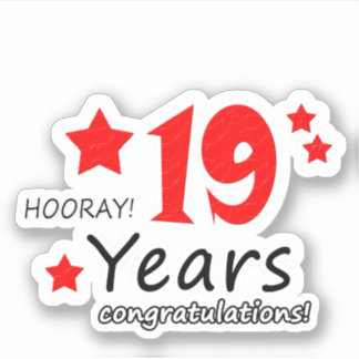 19th Wedding anniversary - 19 years Birthday Sticker