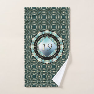 19th Wedding Anniversary Acquamarine  Bath Towel Set