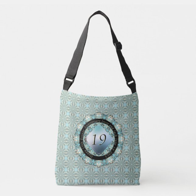 19th Wedding Anniversary Acquamarine Crossbody Bag (Front)