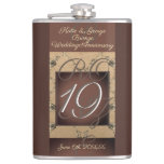 19th Wedding Anniversary Dark Bronze   Flask