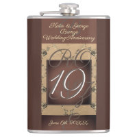 19th Wedding Anniversary Dark Bronze   Flask