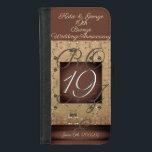 19th Wedding Anniversary Dark Bronze   iPhone 8/7 Wallet Case<br><div class="desc">This design is made up of my rose heart graphics together with your anniversary year and "bronze" written in calligraphic font as a design element. I am available to help you with any new design or customization you wish,  just message me and I'll get right back!</div>