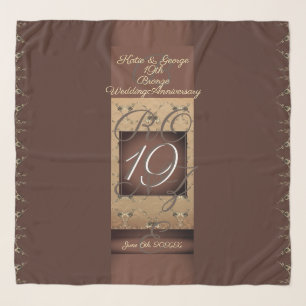 19th Wedding Anniversary Dark Bronze    Scarf