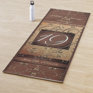 19th Wedding Anniversary Dark Bronze  Yoga Mat