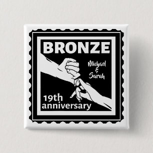 19th wedding anniversary holding hands button