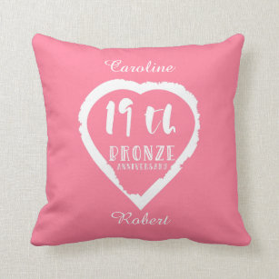 19th Wedding Anniversary Gifts Zazzle 19th Wedding Anniversary Traditional Bronze Throw Pillow