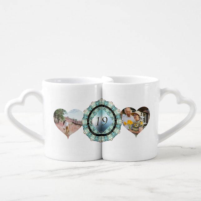 19th Wedding Photos Heart Frames Lovers' mug (Front Nesting)