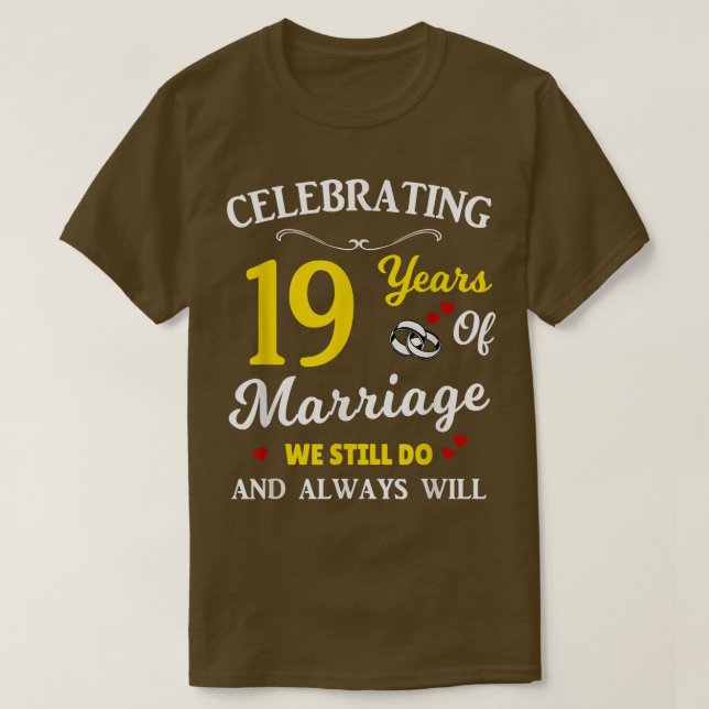 19th Year Wedding Anniversary  T-Shirt (Design Front)