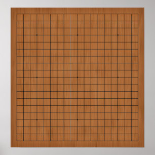19X19 Goban Brown Wood Customizable Background Poster