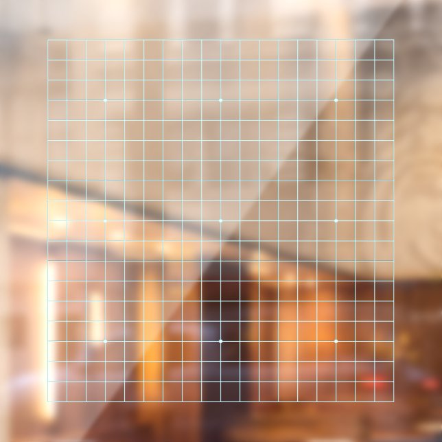 19X19 Goban Luminous Blue Transparent Cling Decal (Sheet 2)