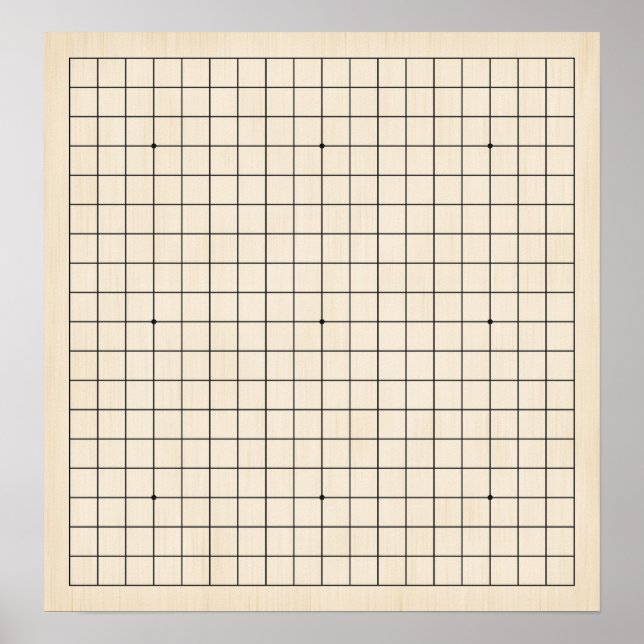 19X19 Goban Pale Wood Customizable Background Poster (Front)