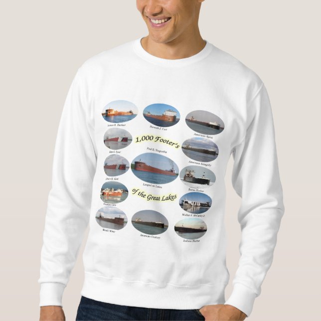 1,000 footers on the Great Lakes sweatshirt (Front)