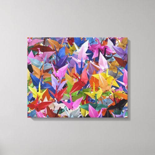 1000 Origami Cranes 20 x 16 Wrapped Canvas