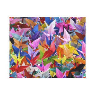 1,000 Origami Cranes 20" x 16" Wrapped Canvas