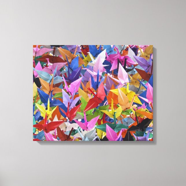 1,000 Origami Cranes 20" x 16" Wrapped Canvas Print (Front)
