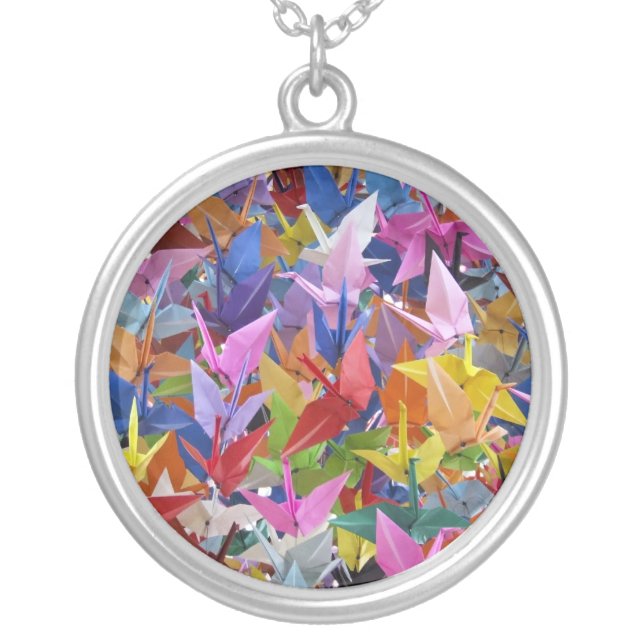 1,000 Origami Paper Cranes Necklace (Front)