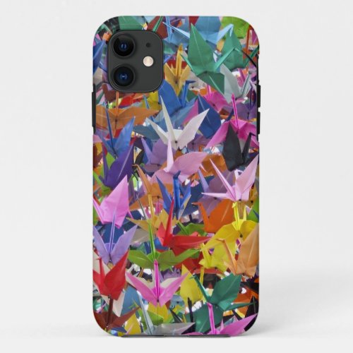 1000 Origami Paper Cranes Photo iPhone 11 Case