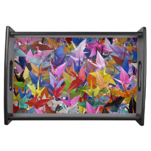 1,000 Origami Paper Cranes Photo Serving Tray