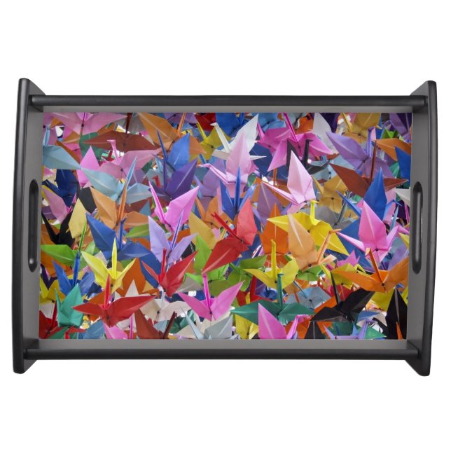 1,000 Origami Paper Cranes Photo Serving Tray (Front)