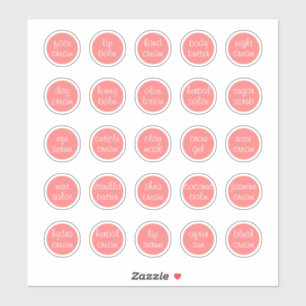 1.14" Coral Custom Cosmetic Jar Cream Balm Sticker