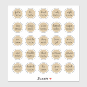 1.14" Kraft Customizable Cosmetic Jar Cream Balm Sticker