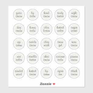 1.14" White Customizable Cosmetic Jar Cream Balm Sticker