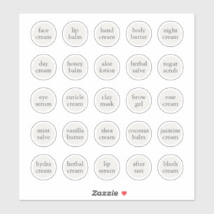 1.14" White Customizable Cosmetic Jar Cream Balm Sticker