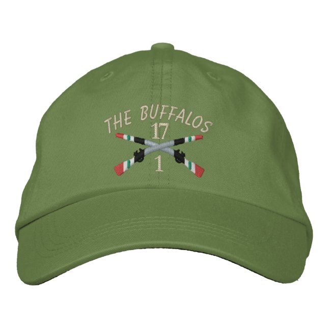 1-17th Infantry Iraq Crossed Rifles Embroidered Baseball Cap (Front)