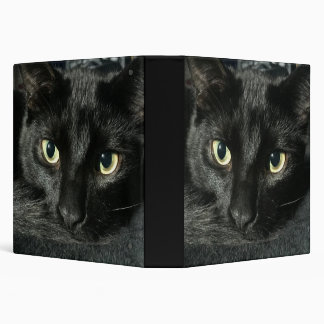 1 1/2 " binder with sleepy black cat