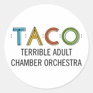 1 1/2" Classic Round TACO Stickers (20), Glossy