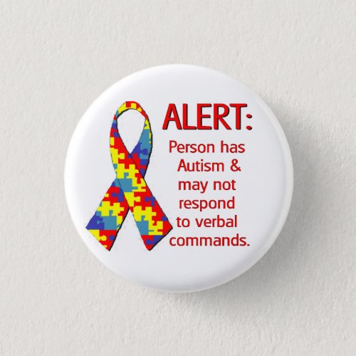 1 14 Autism Alert 1 Pinback Button