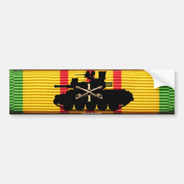 1/1st Cavalry M551 on VSM Ribbon Bumper Sticker (Front)