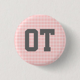 1.25" OT button - pink, gray & white