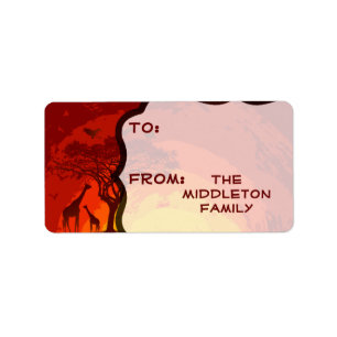 1.25"x2.75" Christmas XMAS Stick On Gift TagAfrica Label