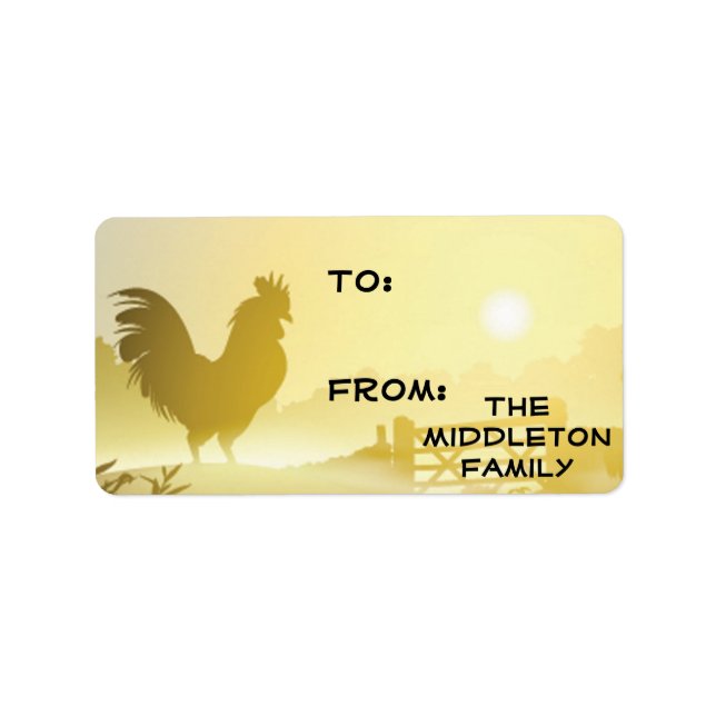 1.25"x2.75" Christmas XMAS Sunny Morning Farm Coun Label (Front)