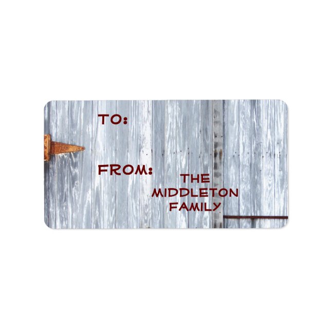 1.25"x2.75" Christmas XMAS White Wash Wood Barn Do Label (Front)
