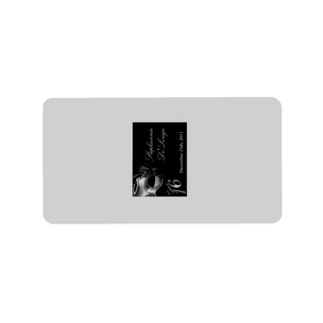 1.25"x2.75" Hershey's Miniature Sweet 16 Silver Label (Front)