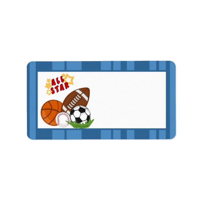 1.25"x2.75" Mailing Address All-Star Blue Label (Front)