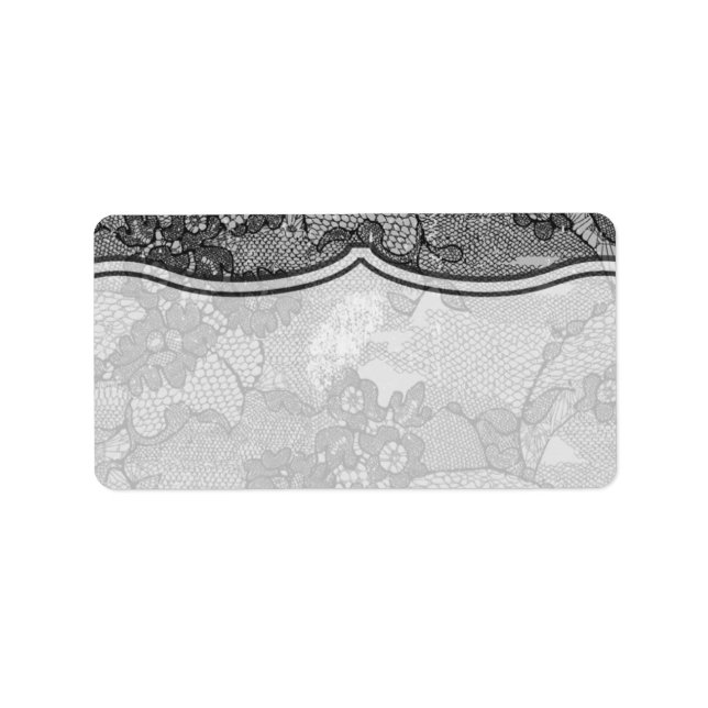 1.25"x2.75" Mailing Address Country Black Lace Pri Label (Front)