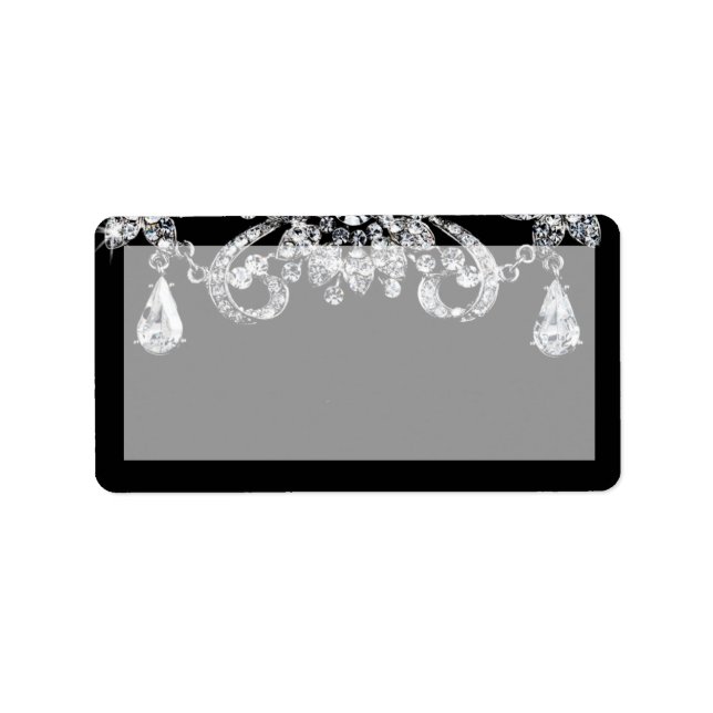 1.25"x2.75" Mailing Address Diamond Jewelry Neckla Label (Front)