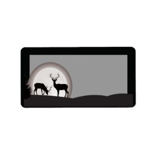 1.25"x2.75" Mailing Address Hunters Moon Deer Buck Label