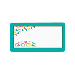 1.25"x2.75" Mailing Address Lovers Bike Bicycle Label