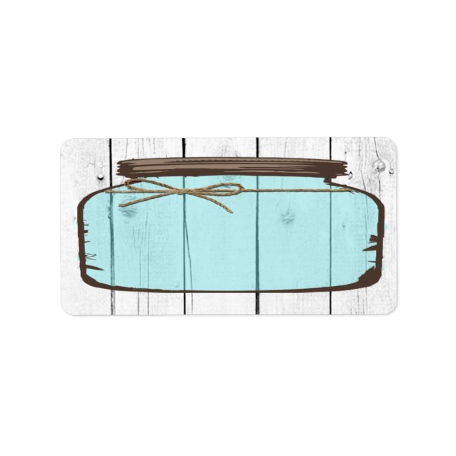 1.25"x2.75" Mailing Address Mason Jar Wood Count Label (Front)