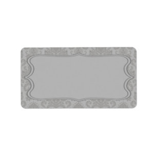 1.25"x2.75" Mailing Address Modern Gray Damask Lac Label